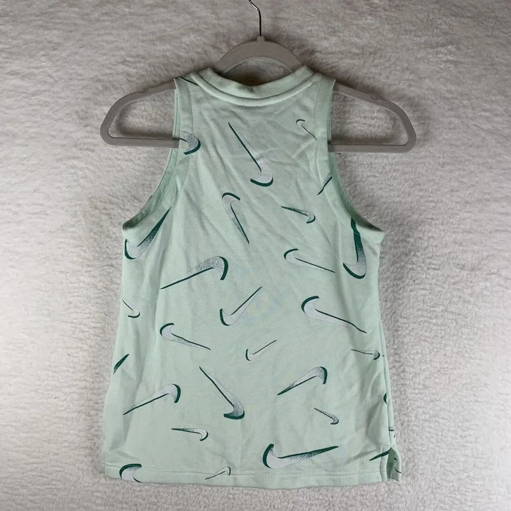 Nike Tank Top Girl Large Lite Teal All‎ Over Print Cotton Slim-Fit Pullover 7386